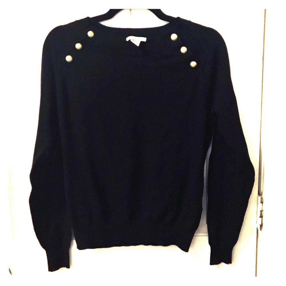 H&M Black Sweater with gold buttons